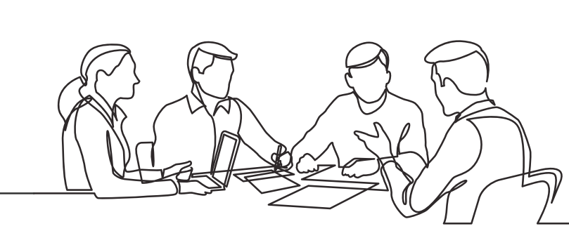 graphic of employees around a conference table